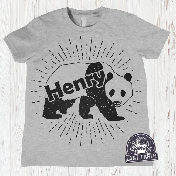 Panda Bear Shirt Personalized Birthday Gifts for Boys Girls Cute Animal Shirts - Picture 2 of 2
